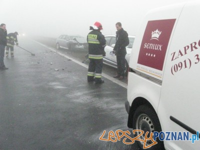 Wypadek na autostradzie pod Wrześnią Foto: Państwowa Straż Pożarna Wypadek na autostradzie pod Wrześnią Foto: Państwowa Straż Pożarna