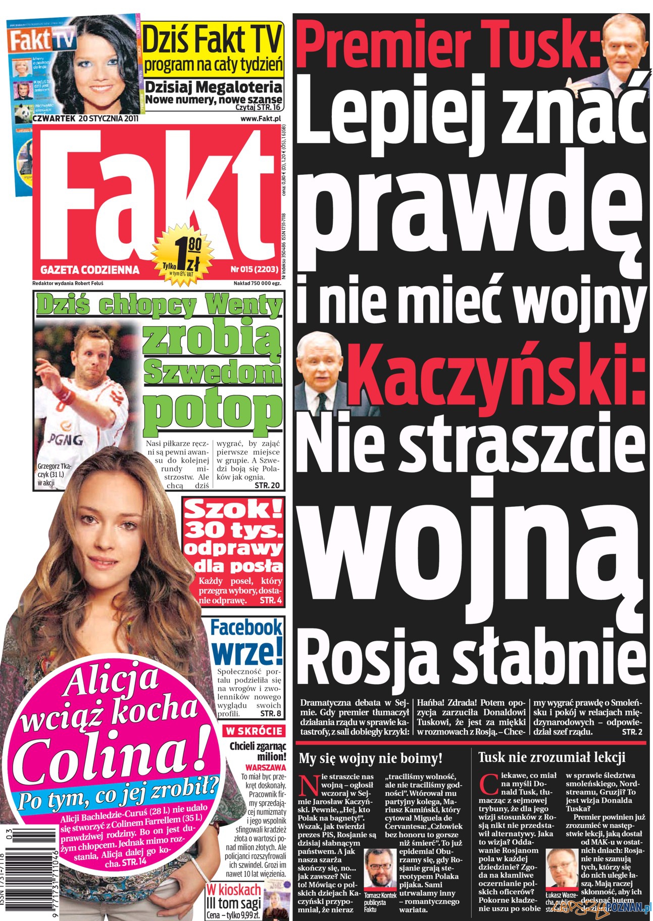 Fakt 20 stycznia 2011  Foto: 