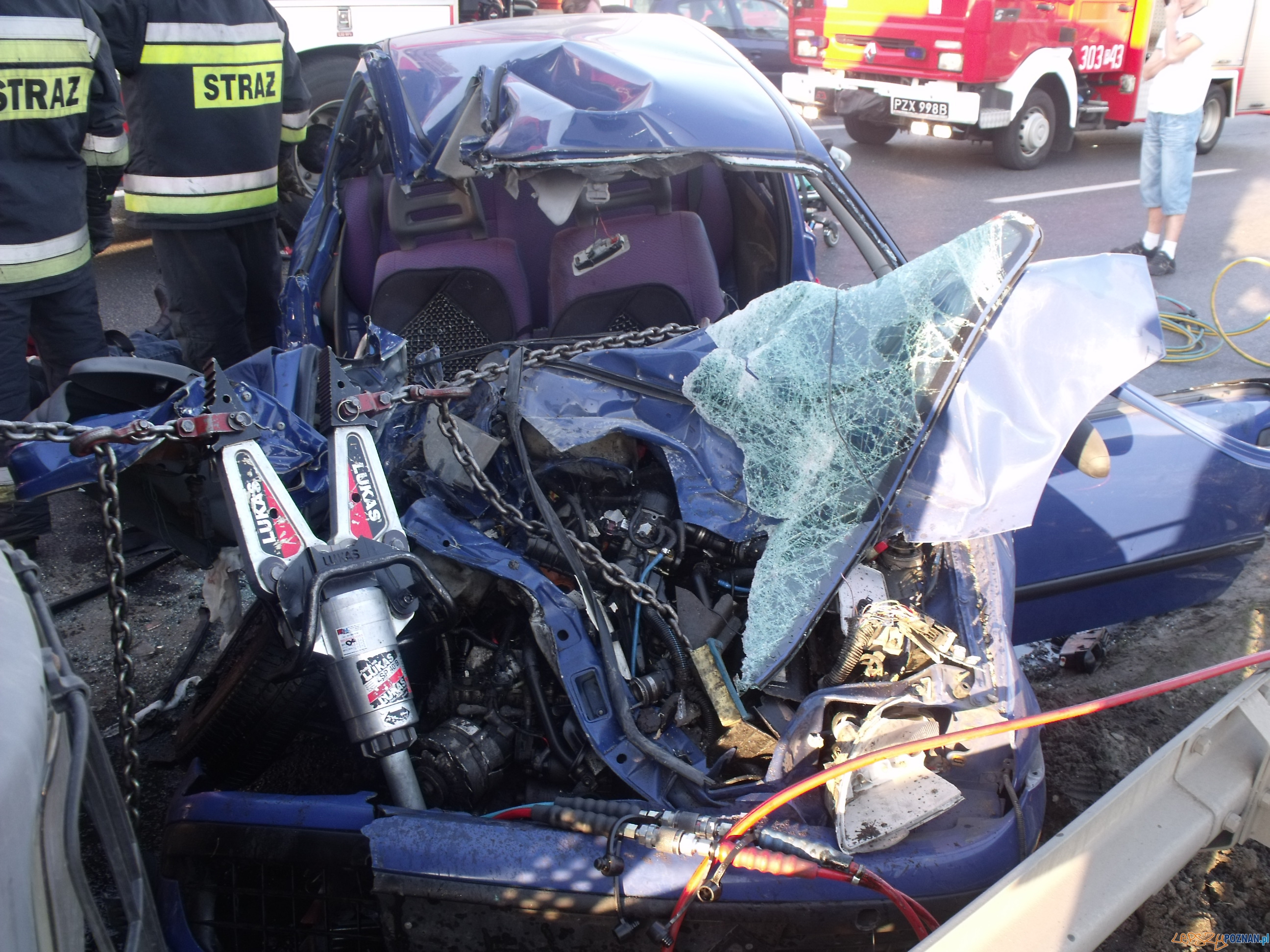 Wypadek na Warszawskiej Foto: KM Państwowej Straży Pożarnej Wypadek na Warszawskiej Foto: KM Państwowej Straży Pożarnej