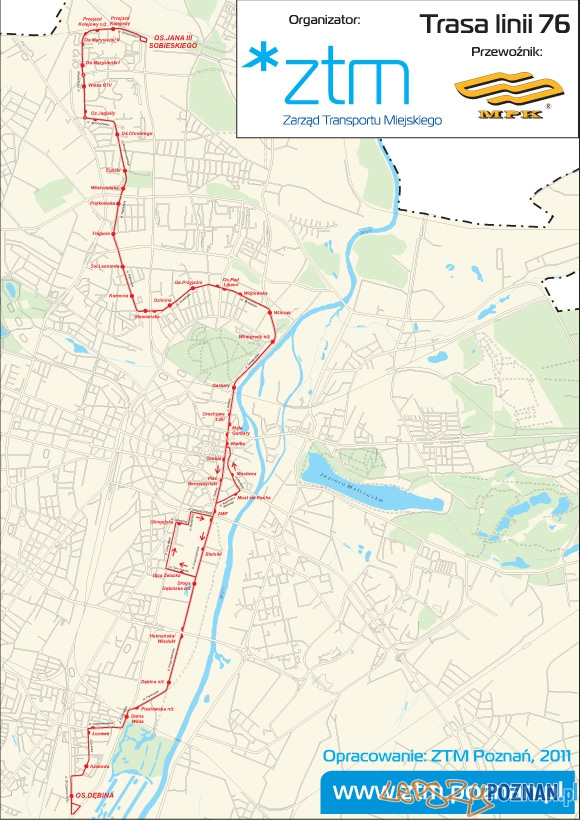 Zmiana przebiegu linii 76 Foto: ZTM Zmiana przebiegu linii 76 Foto: ZTM