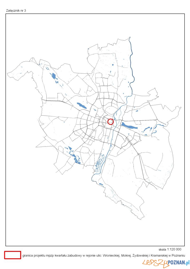 MPZP: w rejonie ulic Wronieckiej, Mokrej, Żydowskiej i Kramarskiej_lokalizacja_planu Foto: MPZP: w rejonie ulic Wronieckiej, Mokrej, Żydowskiej i Kramarskiej_lokalizacja_planu Foto: