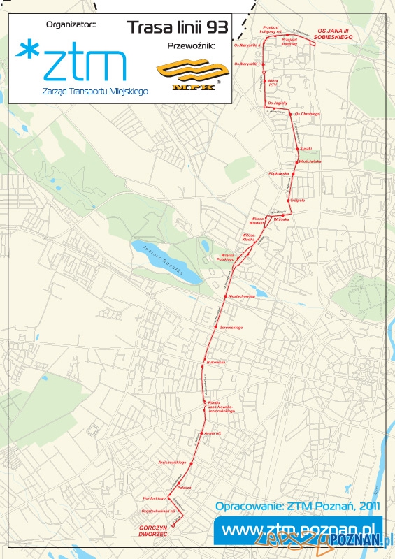 Przebieg trasy linii 93 po zmianach na rondzie Jana Nowaka Jeziorańskiego Foto: ZTM Przebieg trasy linii 93 po zmianach na rondzie Jana Nowaka Jeziorańskiego Foto: ZTM