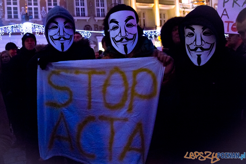 Protest przeciwko ACTA - 26.01.2012 r. Foto: lepszyPOZNAN.pl / Piotr Rychter Protest przeciwko ACTA - 26.01.2012 r. Foto: lepszyPOZNAN.pl / Piotr Rychter