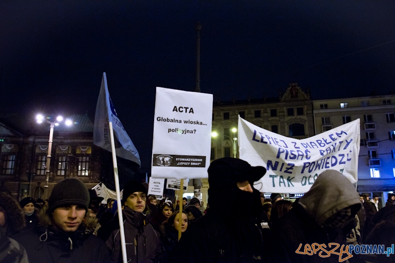 Protest przeciwko ACTA - 26.01.2012 r. Foto: lepszyPOZNAN.pl / Piotr Rychter Protest przeciwko ACTA - 26.01.2012 r. Foto: lepszyPOZNAN.pl / Piotr Rychter
