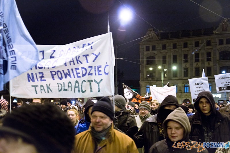 Protest przeciwko ACTA - 26.01.2012 r. Foto: lepszyPOZNAN.pl / Piotr Rychter Protest przeciwko ACTA - 26.01.2012 r. Foto: lepszyPOZNAN.pl / Piotr Rychter
