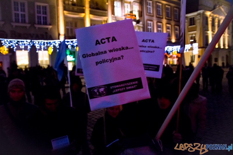 Protest przeciwko ACTA - 26.01.2012 r. Foto: lepszyPOZNAN.pl / Piotr Rychter Protest przeciwko ACTA - 26.01.2012 r. Foto: lepszyPOZNAN.pl / Piotr Rychter