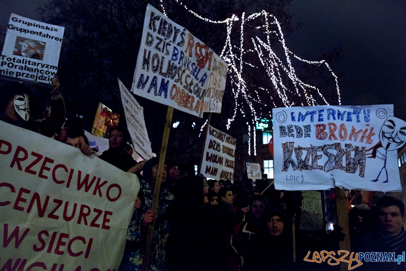 Protest przeciwko ACTA - 26.01.2012 r. Foto: lepszyPOZNAN.pl / Piotr Rychter Protest przeciwko ACTA - 26.01.2012 r. Foto: lepszyPOZNAN.pl / Piotr Rychter