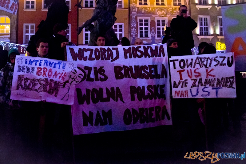Protest przeciwko ACTA - 26.01.2012 r. Foto: lepszyPOZNAN.pl / Piotr Rychter Protest przeciwko ACTA - 26.01.2012 r. Foto: lepszyPOZNAN.pl / Piotr Rychter