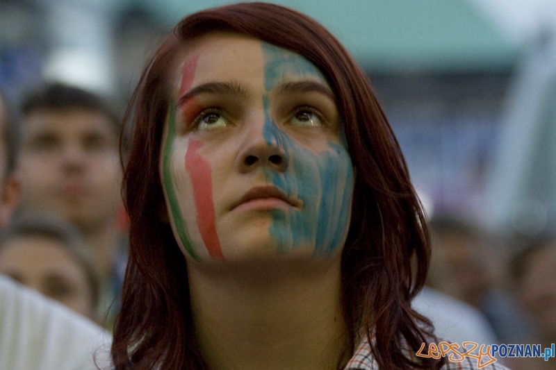 Strefa Kibica podczas finałowego meczu Euro 2012 Hiszpania - Włochy - Poznań 01.07.2012 r. Foto: Ewelina Gutowska Strefa Kibica podczas finałowego meczu Euro 2012 Hiszpania - Włochy - Poznań 01.07.2012 r. Foto: Ewelina Gutowska