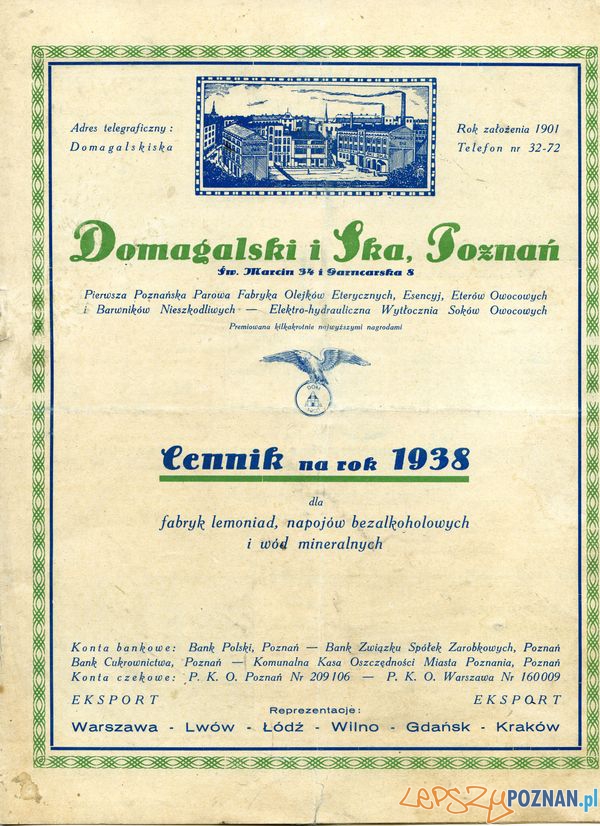 Domagalski i spółka cennik Sw. marcin 63_ 1937 - wł._ str. 1 Foto: Muzeum Narodowe w Poznaniu, wystawa Miejska ikonosfera na drukach reklamowych z widokami Poznania 18 Domagalski i spółka cennik Sw. marcin 63_ 1937 - wł._ str. 1 Foto: Muzeum Narodowe w Poznaniu, wystawa Miejska ikonosfera na drukach reklamowych z widokami Poznania 18