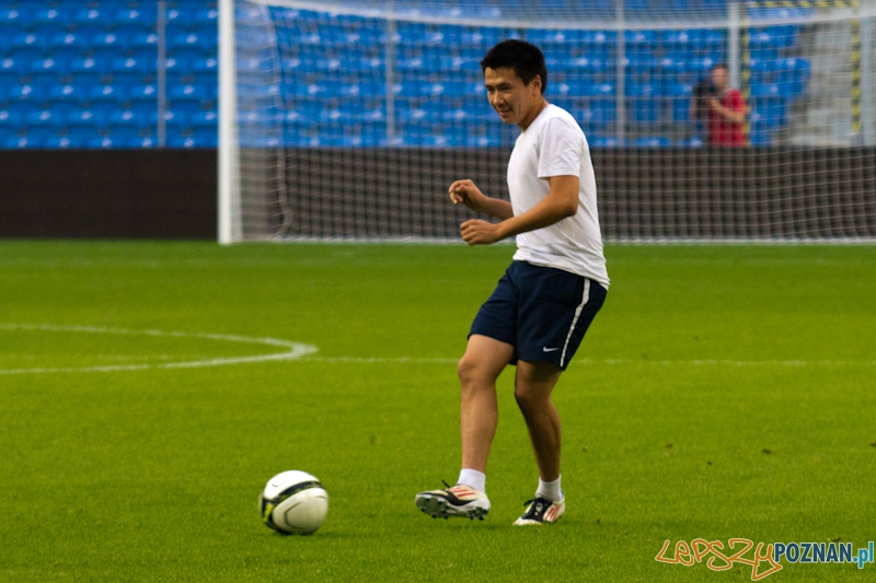 Zawodnicy kazachskiego zespołu Żetysu Tałdykorgan podczas treningu na Stadionie Miejskim w Poznaniu Foto: lepszyPOZNAN.pl/ Piotr Rychter Zawodnicy kazachskiego zespołu Żetysu Tałdykorgan podczas treningu na Stadionie Miejskim w Poznaniu Foto: lepszyPOZNAN.pl/ Piotr Rychter
