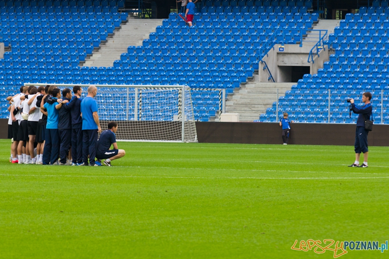 Zawodnicy kazachskiego zespołu Żetysu Tałdykorgan podczas treningu na Stadionie Miejskim w Poznaniu Foto: lepszyPOZNAN.pl/ Piotr Rychter Zawodnicy kazachskiego zespołu Żetysu Tałdykorgan podczas treningu na Stadionie Miejskim w Poznaniu Foto: lepszyPOZNAN.pl/ Piotr Rychter