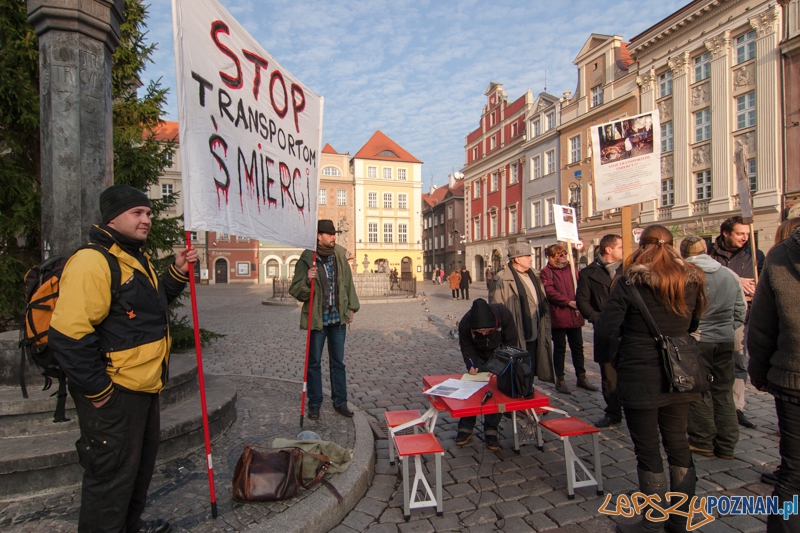 STOP transportom śmierci - Poznań 02.12.2012 r. Foto: LepszyPOZNAN.pl / Paweł Rychter STOP transportom śmierci - Poznań 02.12.2012 r. Foto: LepszyPOZNAN.pl / Paweł Rychter