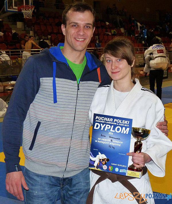 Ania Walkowiak z trenerem Józefem Rainczukiem  Foto: PKS OLIMPIA