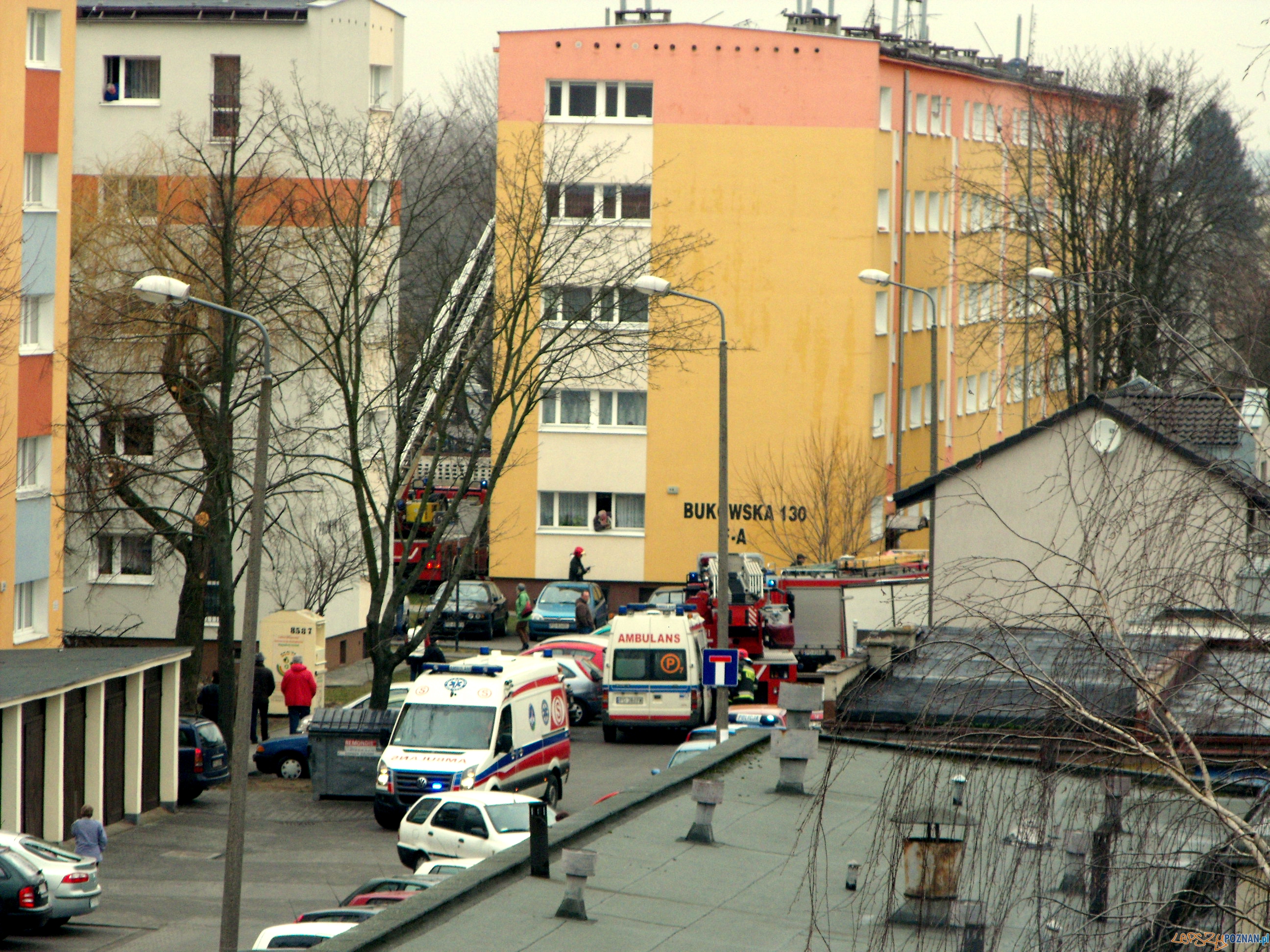 Pożar na Bukowskiej Foto: Janusz Pożar na Bukowskiej Foto: Janusz