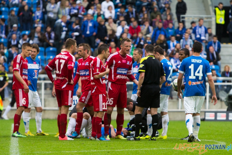 28. kolejka T-Mobile Ekstraklasy - Lech Poznań - Podbeskidzie Bielsko-Biała (25.05.2013 r.) - Karol Linetty ucierpiał w starciu z Richardem Zajacem Foto: lepszyPOZNAN.pl / Piotr Rychter 28. kolejka T-Mobile Ekstraklasy - Lech Poznań - Podbeskidzie Bielsko-Biała (25.05.2013 r.) - Karol Linetty ucierpiał w starciu z Richardem Zajacem Foto: lepszyPOZNAN.pl / Piotr Rychter
