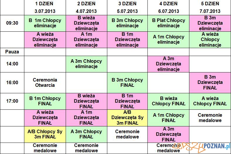 program EJC2013 Poznan DIVING 3.07.2013 Foto: program EJC2013 Poznan DIVING 3.07.2013 Foto: