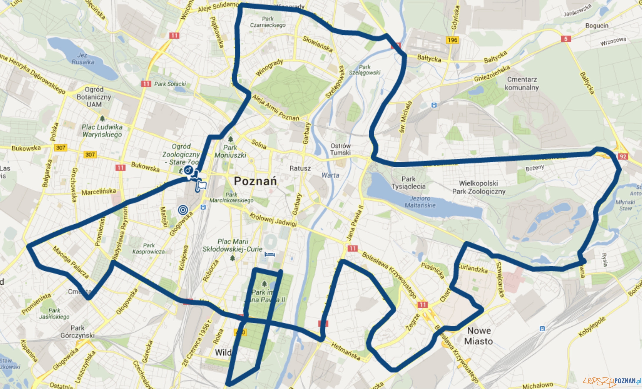 Trasa 14. Poznań Maratonu Foto: POSIR Trasa 14. Poznań Maratonu Foto: POSIR