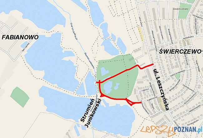 Planowany przebieg alejek na Gliniankach Foto: Planowany przebieg alejek na Gliniankach Foto: