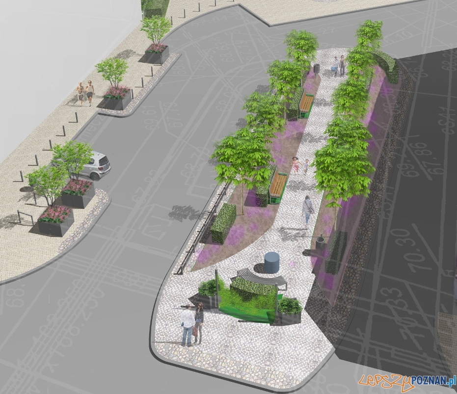 Projekt rewitalizacji skweru na Wildzie przy ulicy Dolina Foto: ZDM Projekt rewitalizacji skweru na Wildzie przy ulicy Dolina Foto: ZDM