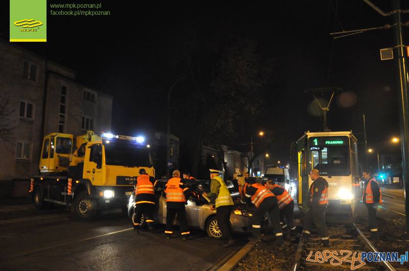 Wypadek na Grunwaldzkiej  Foto: MPK Poznań