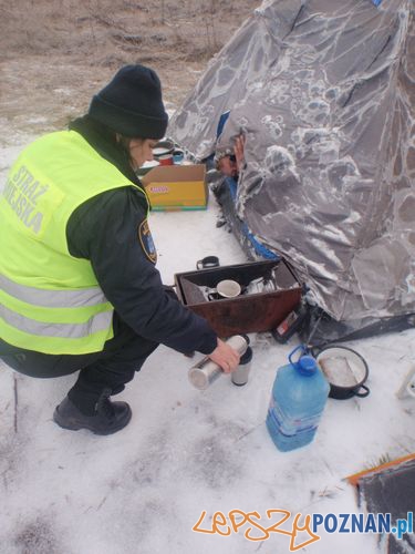 Z gorącym napojem u Pani Elżbiety Foto: Straż Miejska Miasta Poznania Z gorącym napojem u Pani Elżbiety Foto: Straż Miejska Miasta Poznania