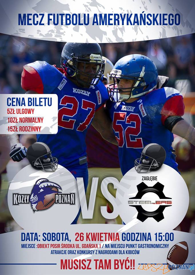 Kozły Poznań - Zagłębie Steelers - 26 kwietnia 2014 r  Foto: Kozły Poznań