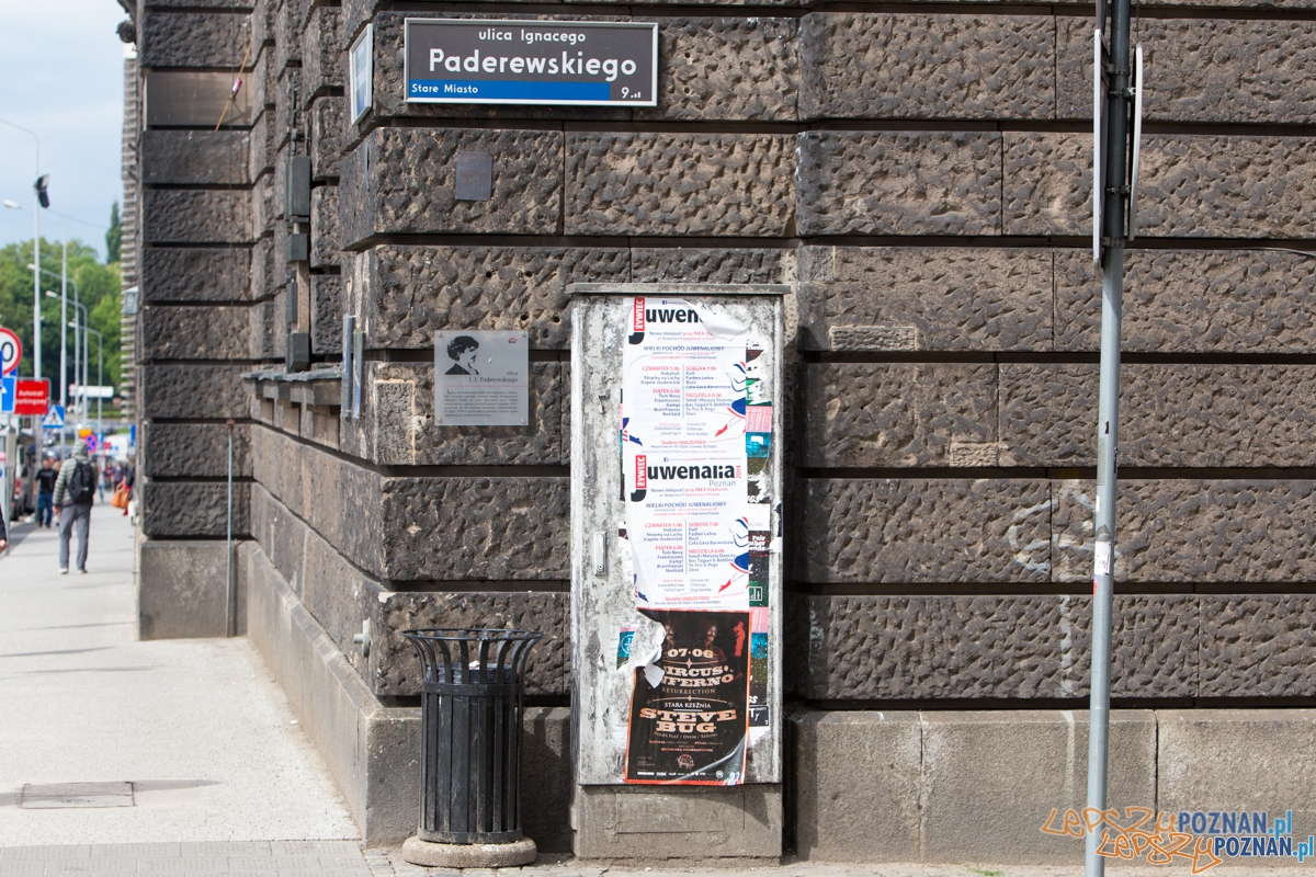 Paderewskiego z plakatami Juwenaliów Foto: lepszyPOZNAN.pl / Piotr Rychter Paderewskiego z plakatami Juwenaliów Foto: lepszyPOZNAN.pl / Piotr Rychter