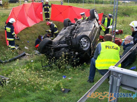 Wypadek na A2  Foto: Państwowa Straż Pożarna