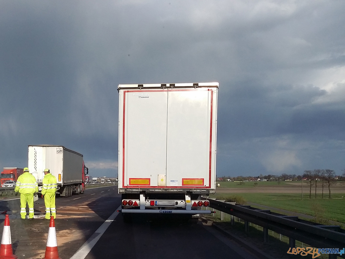 Zderzenie ciężarówek na A2 Foto: LepszyPOZNAN.pl / gsm Zderzenie ciężarówek na A2 Foto: LepszyPOZNAN.pl / gsm