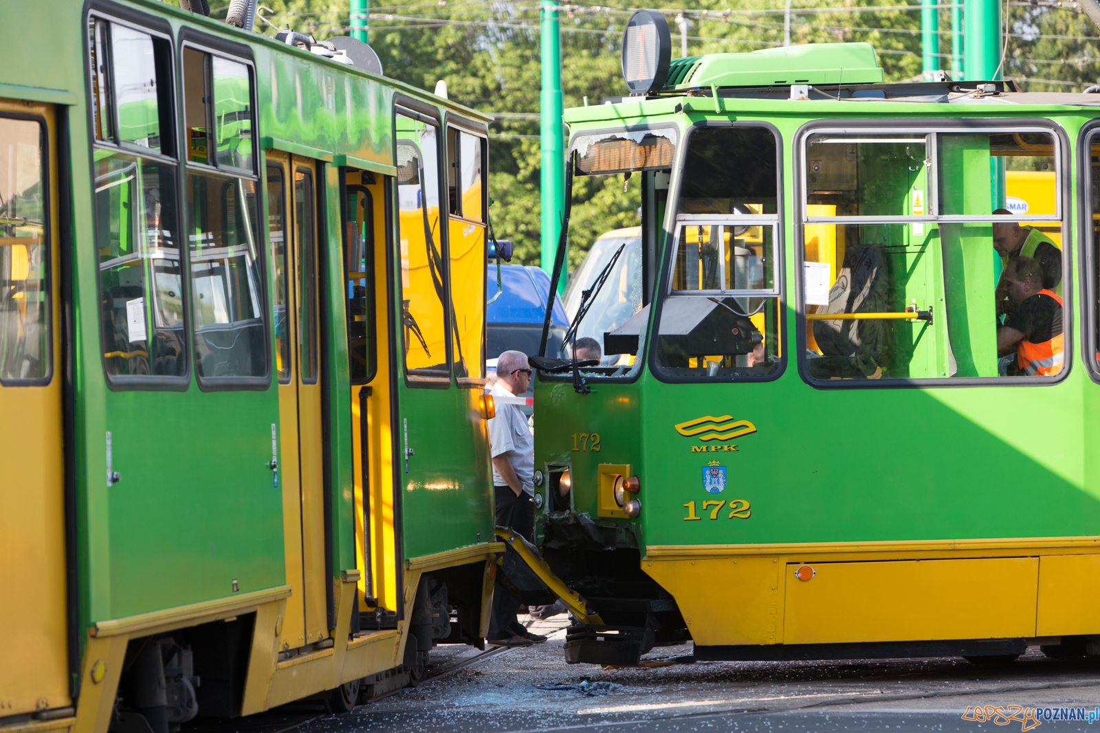 Wypadek tramwajów na rondzie Jana Nowaka Jeziorańskiego Foto: lepszyPOZNAN.pl / Piotr Rychter Wypadek tramwajów na rondzie Jana Nowaka Jeziorańskiego Foto: lepszyPOZNAN.pl / Piotr Rychter