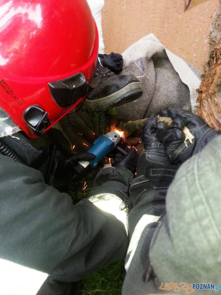 Mężczyzna nadział się na kątownik Foto: PSP w Poznaniu / kpt. R. Krzykowiak Mężczyzna nadział się na kątownik Foto: PSP w Poznaniu / kpt. R. Krzykowiak