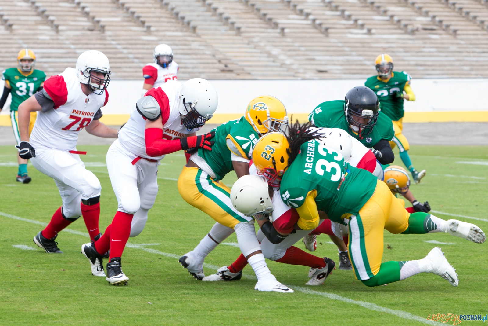 Patrioci Poznań – Bydgoszcz Archers Foto: lepszyPOZNAN.pl / Piotr Rychter Patrioci Poznań – Bydgoszcz Archers Foto: lepszyPOZNAN.pl / Piotr Rychter