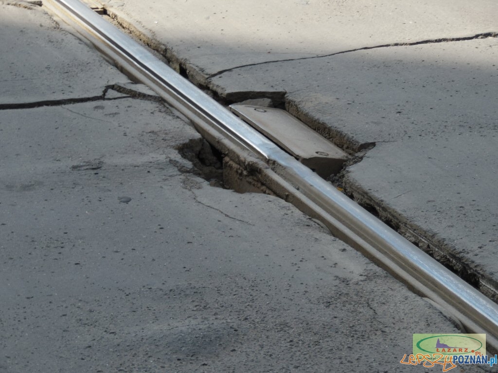 Ulica Głogowska się zapada Foto: lazarz.pl / Janusz Ludwiczak Ulica Głogowska się zapada Foto: lazarz.pl / Janusz Ludwiczak