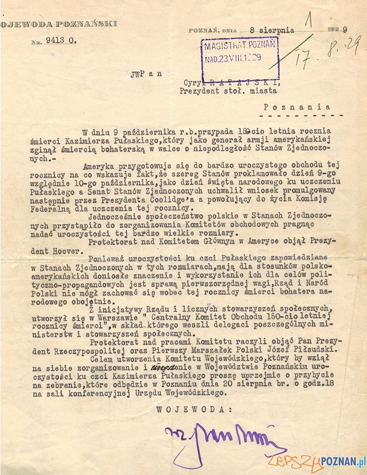 Poznań przygotowywał się do odchodów rocznicy śmierci Pułaskiego Foto: Archiwum Państwowe w Poznaniu Poznań przygotowywał się do odchodów rocznicy śmierci Pułaskiego Foto: Archiwum Państwowe w Poznaniu