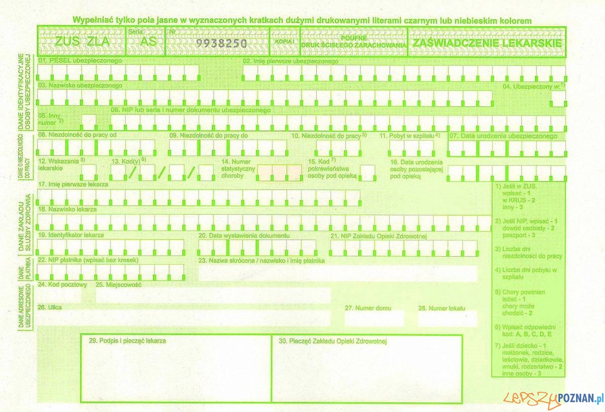 Zwolnienie Lekarskie  Foto: 