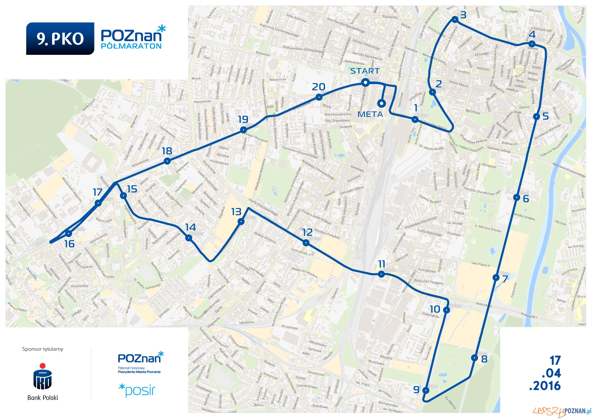 9. PKO Poznań Półmaraton - trasa Foto: mat. prasowe 9. PKO Poznań Półmaraton - trasa Foto: mat. prasowe