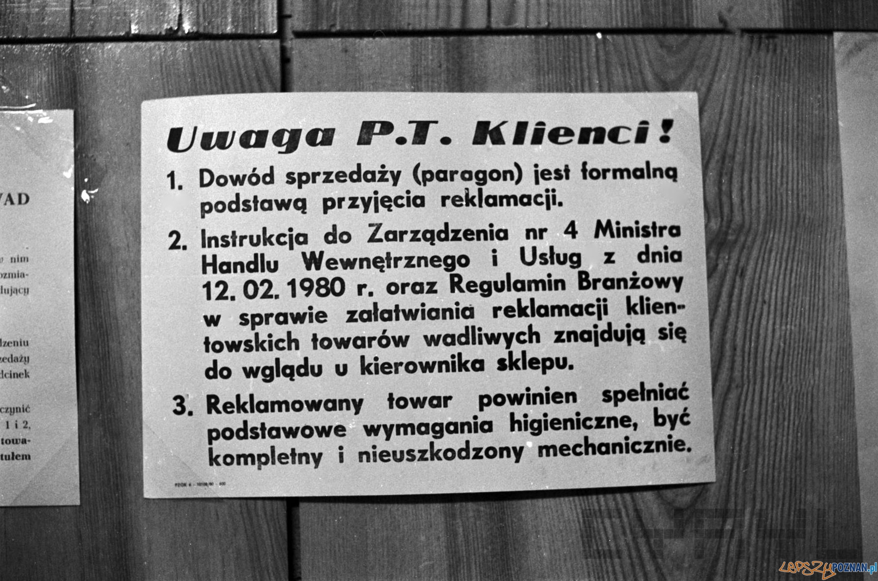 Informacja dla klientów - 1975 Foto: Stanisław Wiktor / Cyryl Informacja dla klientów - 1975 Foto: Stanisław Wiktor / Cyryl