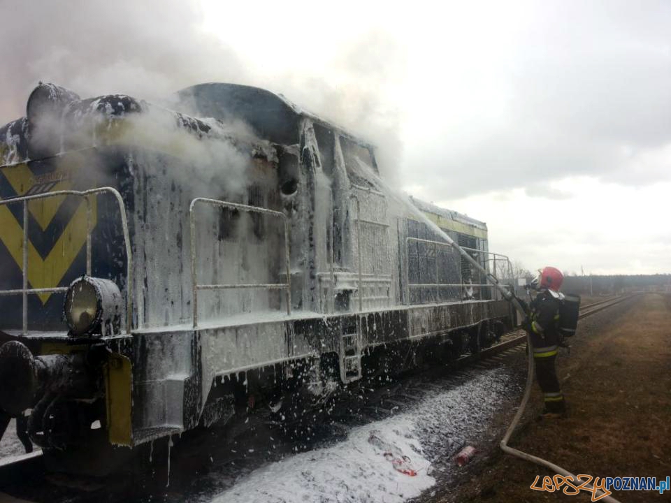 Pożar lokomotywy Foto: PSP JRG 8 Pożar lokomotywy Foto: PSP JRG 8