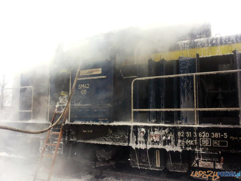 Pożar lokomotywy Foto: PSP JRG 8 Pożar lokomotywy Foto: PSP JRG 8