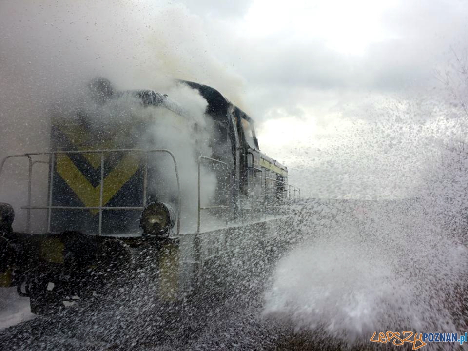 Pożar lokomotywy Foto: PSP JRG 8 Pożar lokomotywy Foto: PSP JRG 8