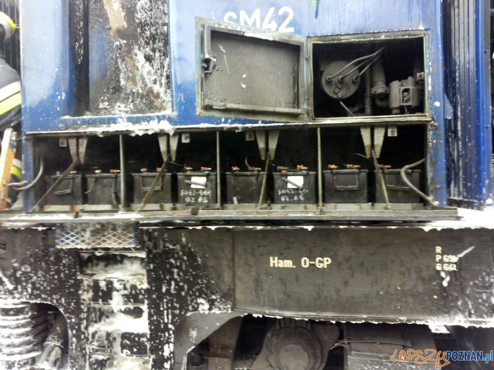 Pożar lokomotywy Foto: PSP JRG 8 Pożar lokomotywy Foto: PSP JRG 8