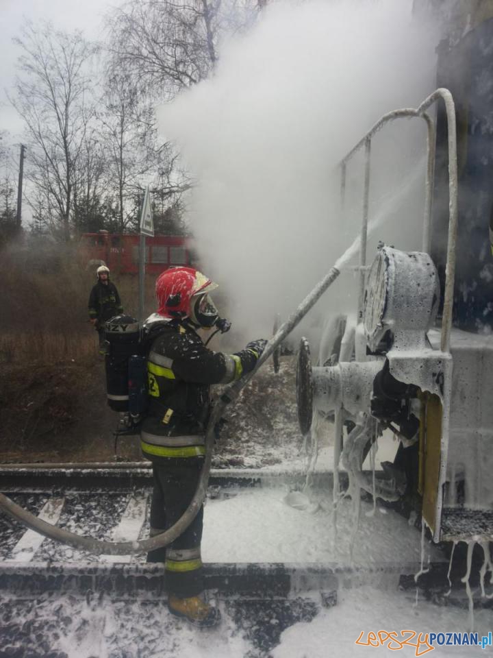 Pożar lokomotywy Foto: PSP JRG 8 Pożar lokomotywy Foto: PSP JRG 8