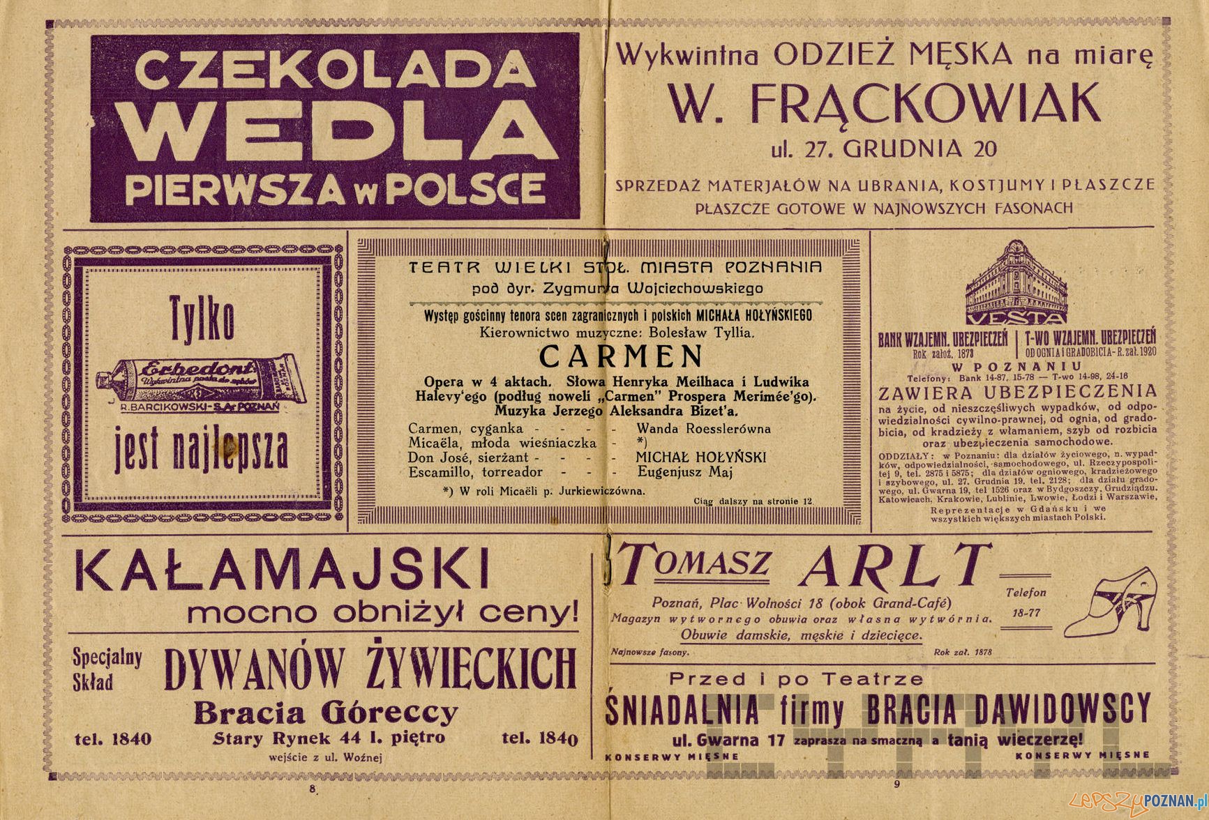 Program opery Carmen w Teatrze Wielkim sezon 1937-38 Foto: Teatr Wielki / Cyryl Program opery Carmen w Teatrze Wielkim sezon 1937-38 Foto: Teatr Wielki / Cyryl
