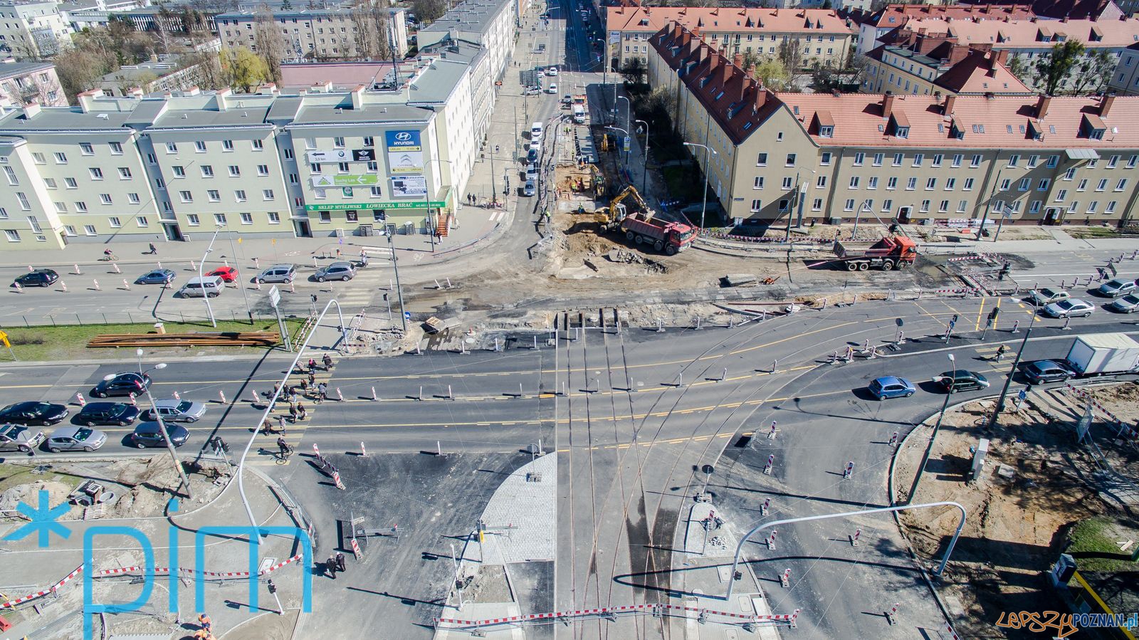 Remont Dąbrowskiego z lotu drona (3) Foto: Remont Dąbrowskiego z lotu drona (3) Foto: