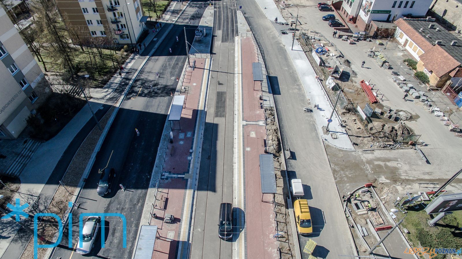 Remont Dąbrowskiego z lotu drona (1) Foto: Remont Dąbrowskiego z lotu drona (1) Foto: