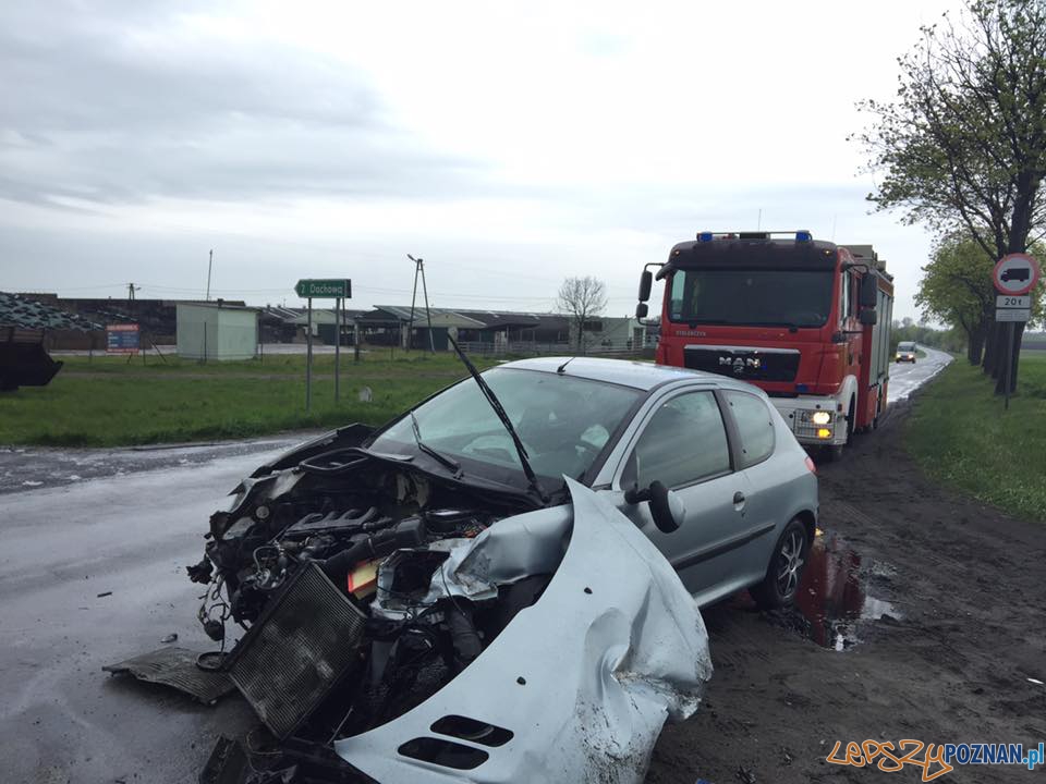 Wypadek w Szczodrzykowie Foto: OSP Kleszczewo Wypadek w Szczodrzykowie Foto: OSP Kleszczewo