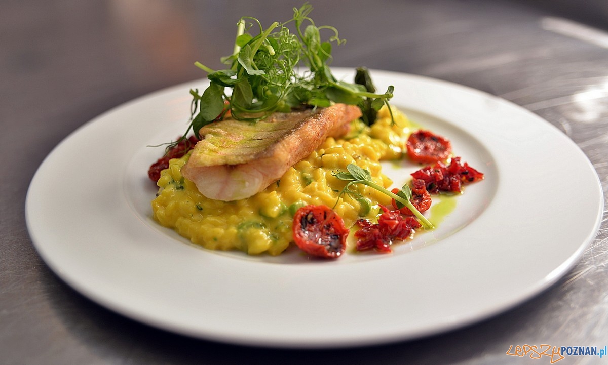 12. swinskie Uszy Czerwony kurek na szafranowym risotto Foto: 12. swinskie Uszy Czerwony kurek na szafranowym risotto Foto: