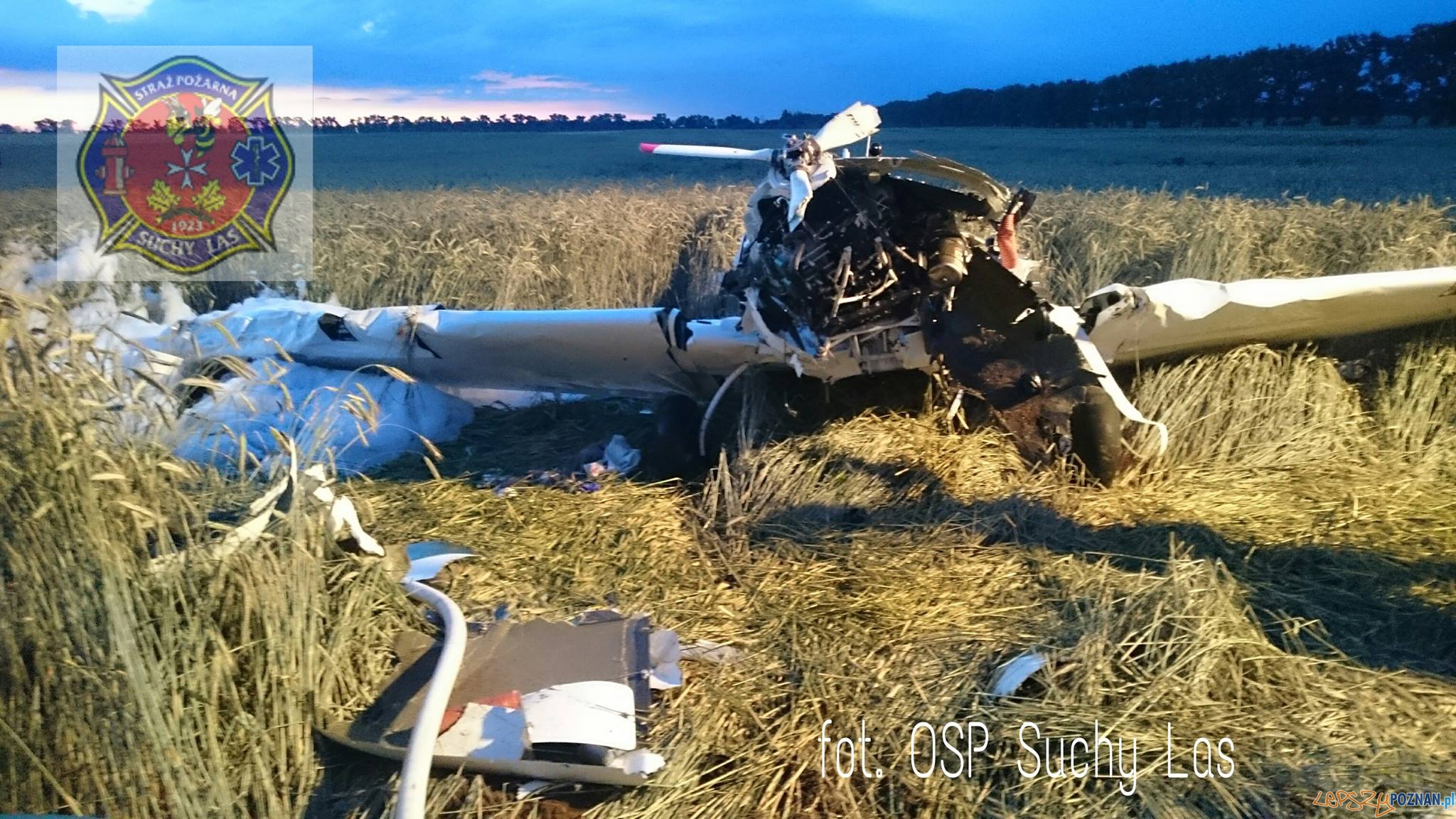 katastrofa samolotu typu BRISTELL RG Foto: OSP Suchy Las katastrofa samolotu typu BRISTELL RG Foto: OSP Suchy Las