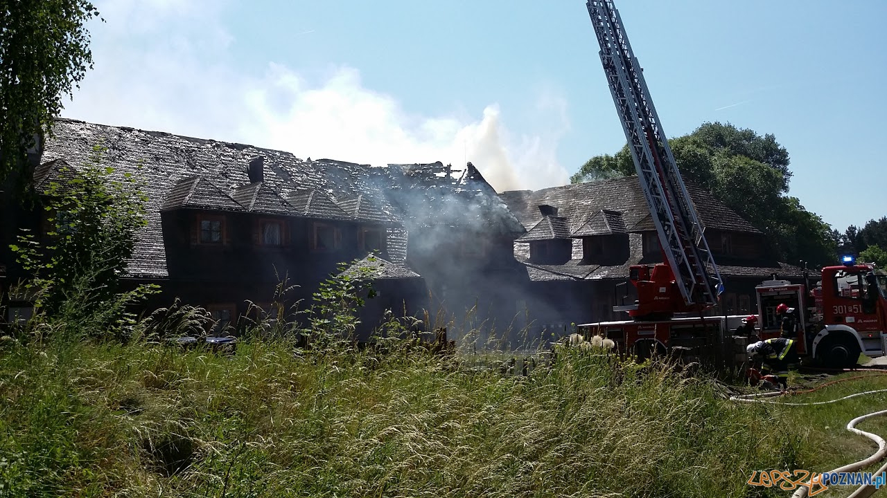 Płonie gospoda Młyńskie Koło Foto: lepszyPOZNAN / tab Płonie gospoda Młyńskie Koło Foto: lepszyPOZNAN / tab